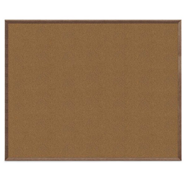 United Visual Products Wood Combo Board, 60"x36", Cherry/Black Porcelain & Forbo UVDECORK6036OAK-CHERRY-BLKPORC-FORBO - main